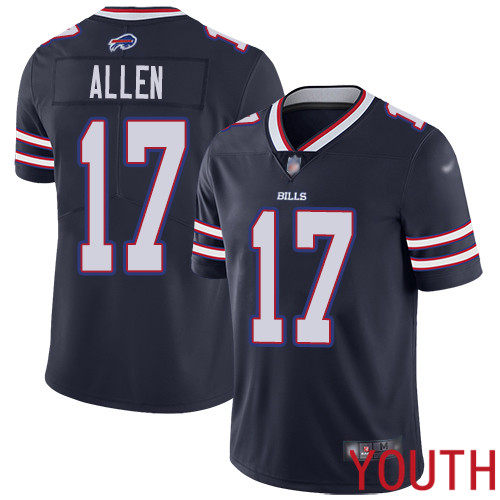 Youth Buffalo Bills 17 Josh Allen Limited Navy Blue Inverted Legend NFL Jersey